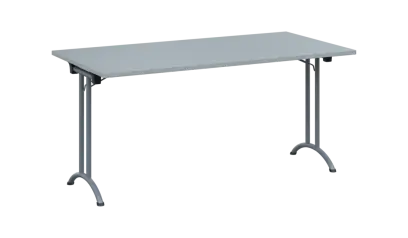 SLA 160 lak skládací jednací stůl 1600x800, deska 25 mm, podnož stříbrný lak, deska šedá